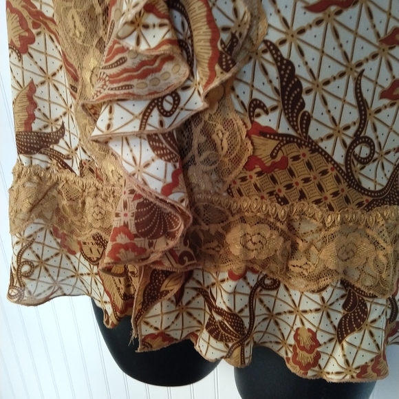 Vintage Sunny Leigh EUC Ruffled Sleeveless Blouse. Size Medium. - Picture 4 of 9